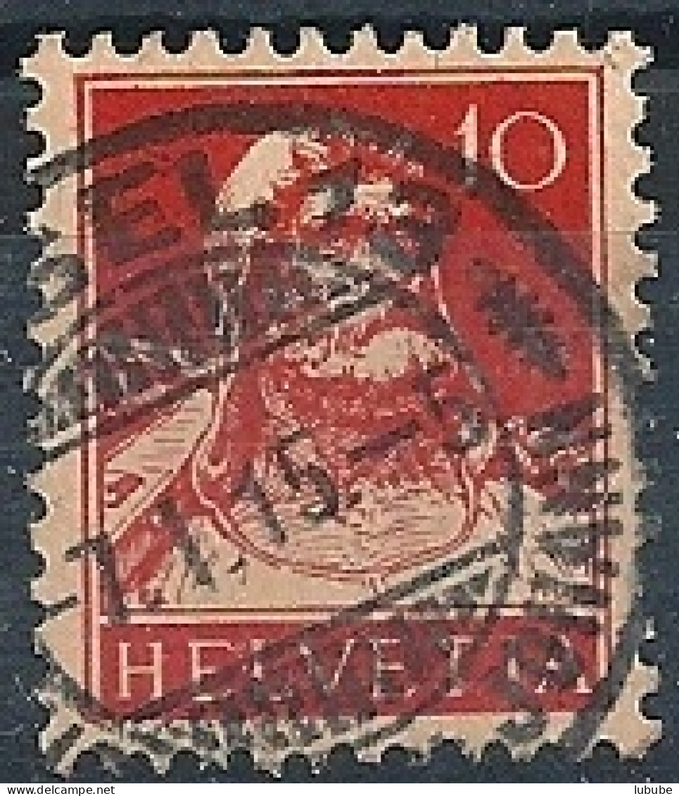 Tell 126I, 10 Rp.rot  BASEL 13 ST.JOHANN  (Abart)       1915 - Usados