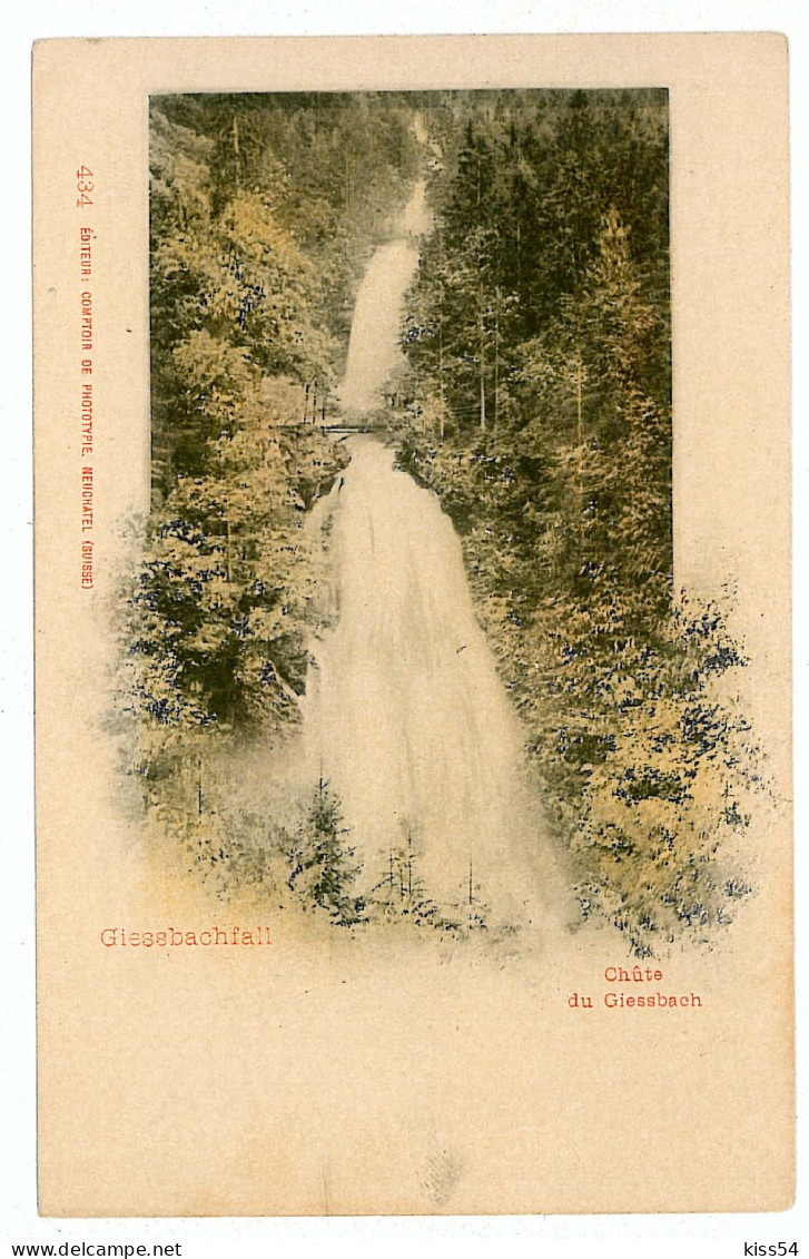 EL 2 - 6369 BERNE, Brienz, GIESSBACHFALL, Switzerland - Old Postcard - Unused - Other & Unclassified