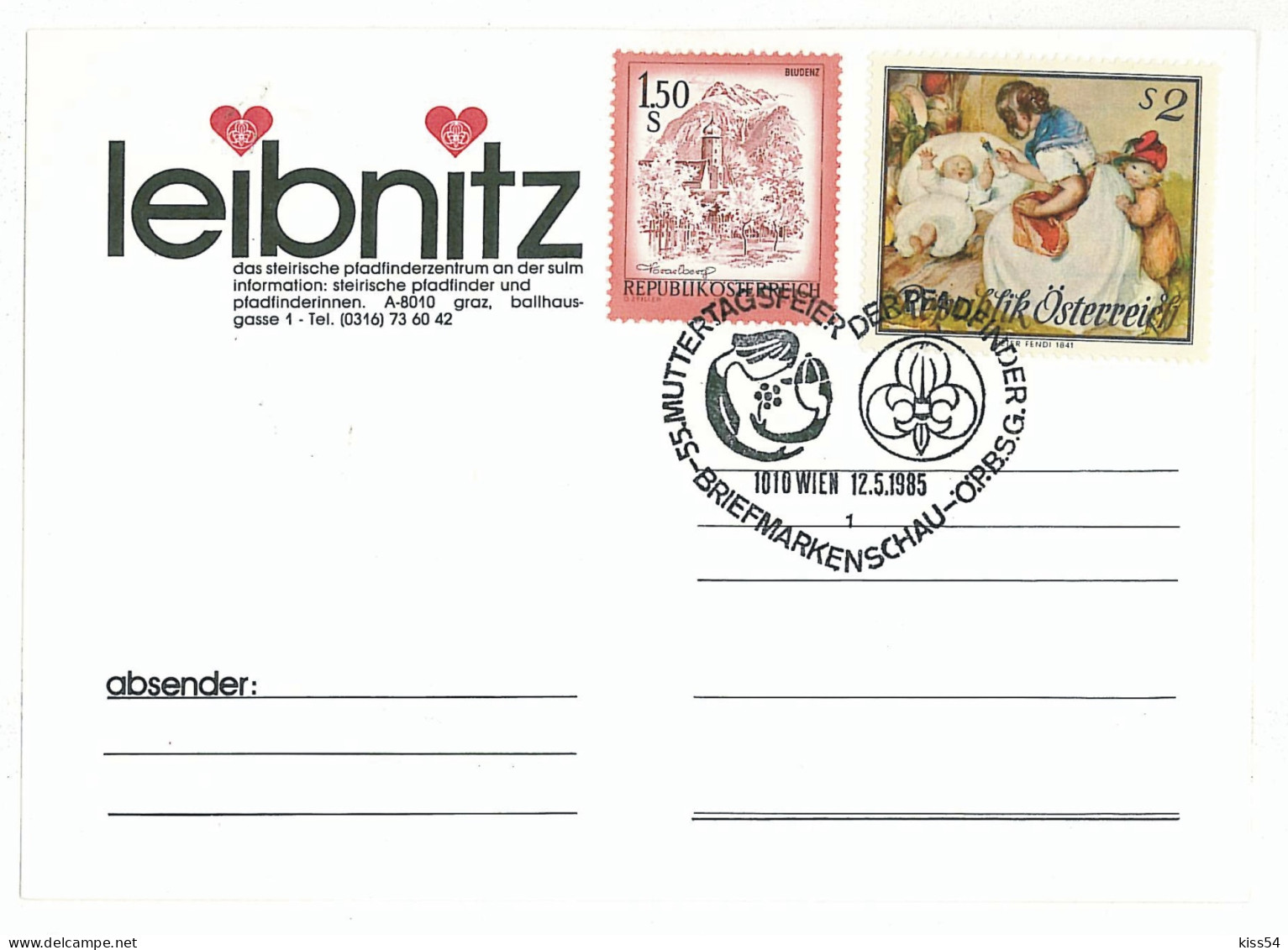 SC 29 - 938 Scout AUSTRIA - Cover - Used - 1985 - Cartas & Documentos