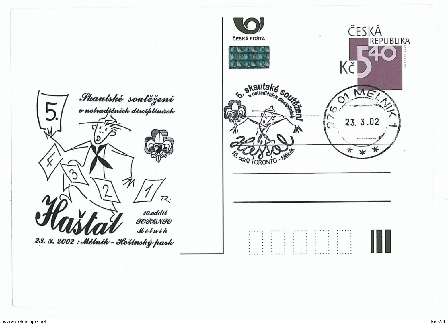 SC 29 - 896 Scout CZECH REPUBLIC - Cover Statonery - Used - 2002 - Lettres & Documents