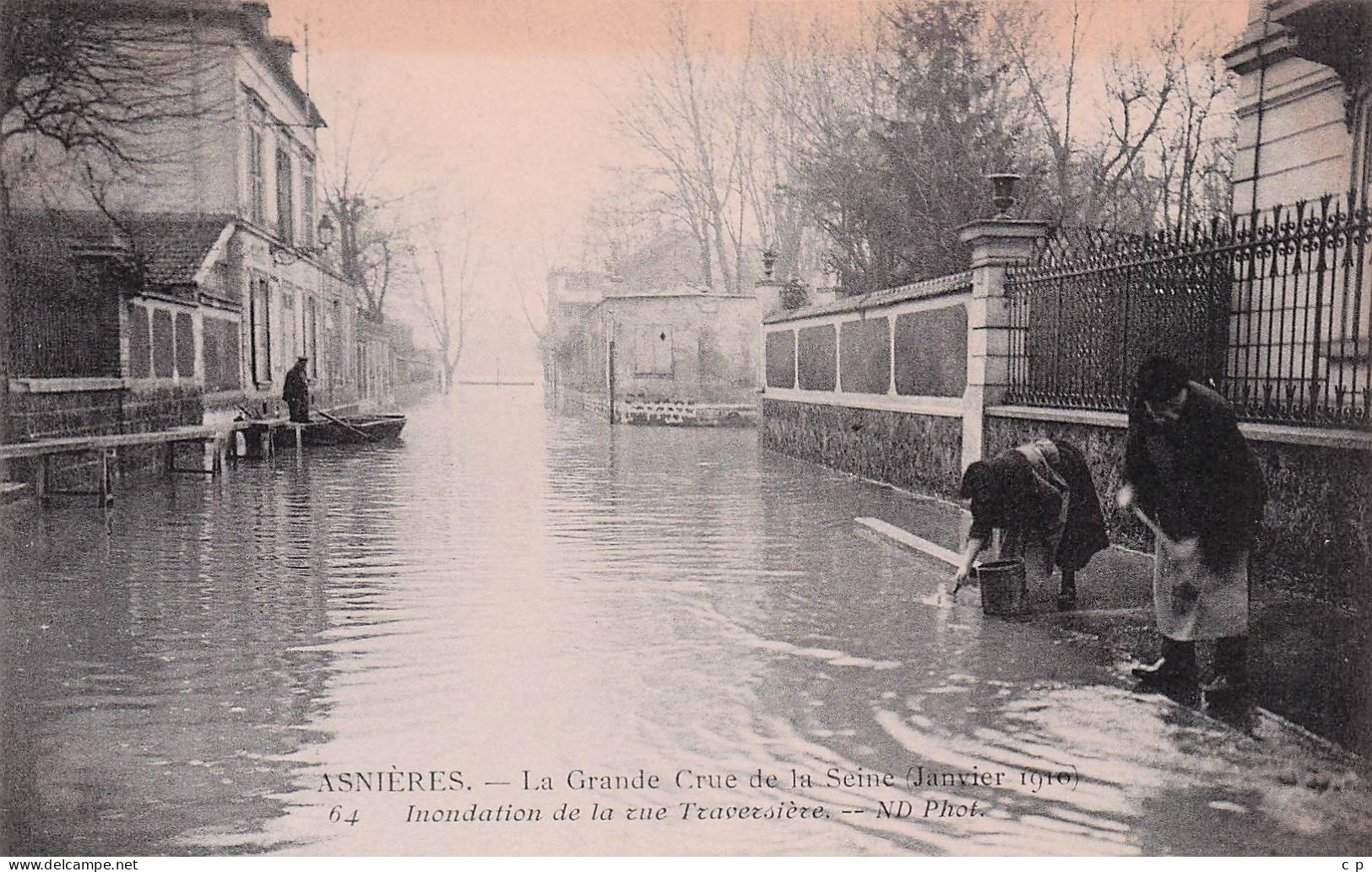 Asnieres Sur Seine - Inondation - Rue Traversiere    -  CPA°J - Asnieres Sur Seine