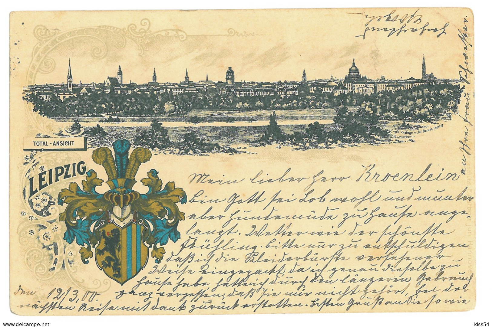 GER 36 - 16983 LEIPZIG, Litho, Germany - Old Postcard - Used - 1900 - Leipzig