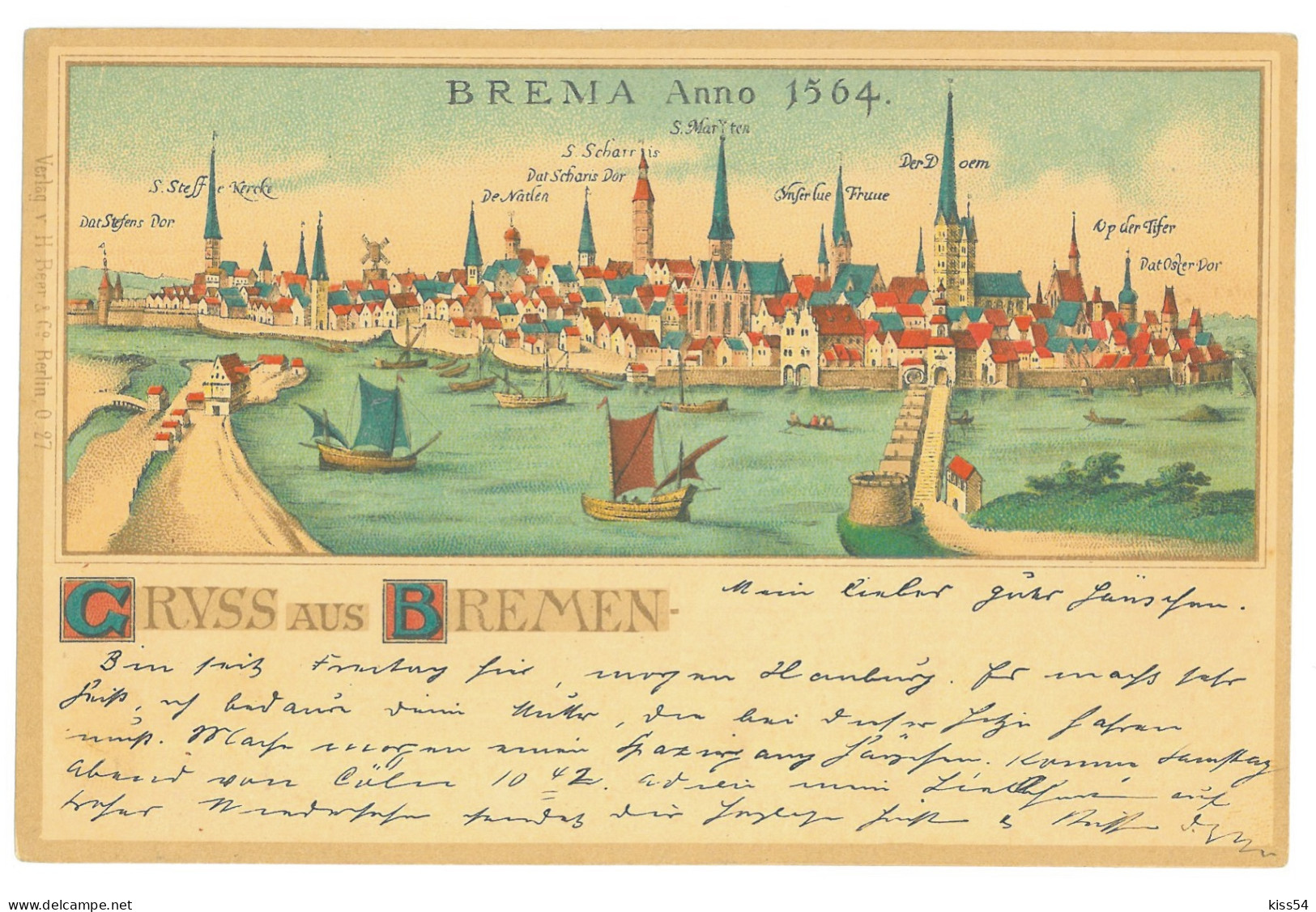 GER 36 - 16853 BREMEN, Litho, Germany - Old Postcard - Used - Bremen