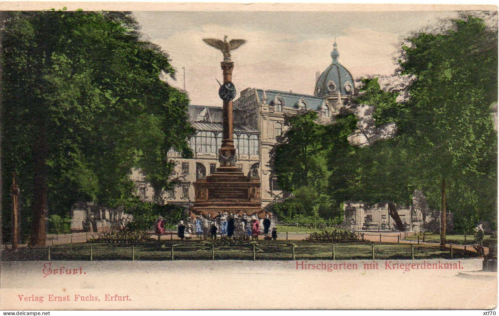 PPC: Hirschgarten Mit Kriegerdenkmal, Erfurt - Erfurt