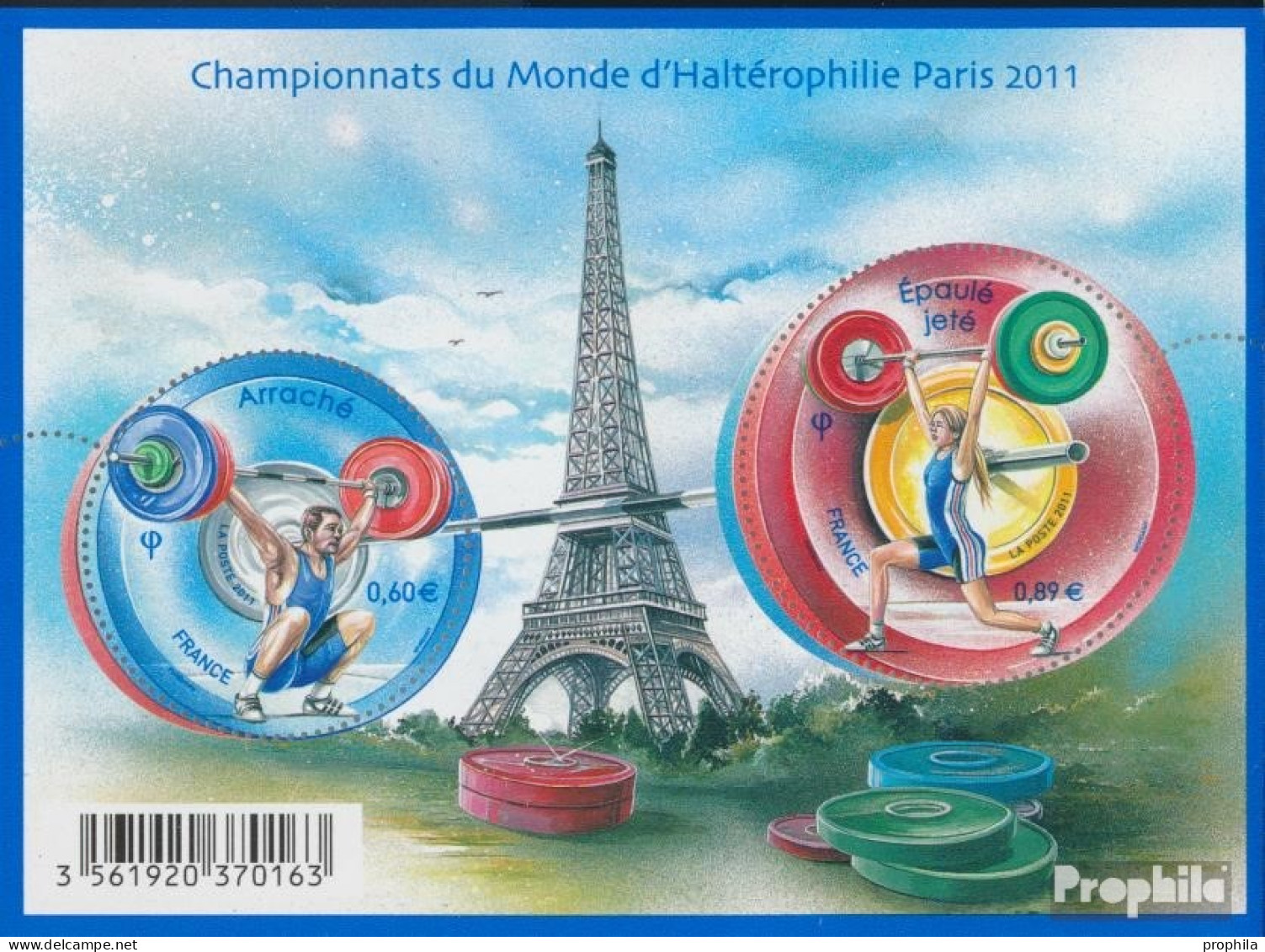 Frankreich Block162 (kompl.Ausg.) Postfrisch 2011 WM Im Gewichtheben Paris - Unused Stamps