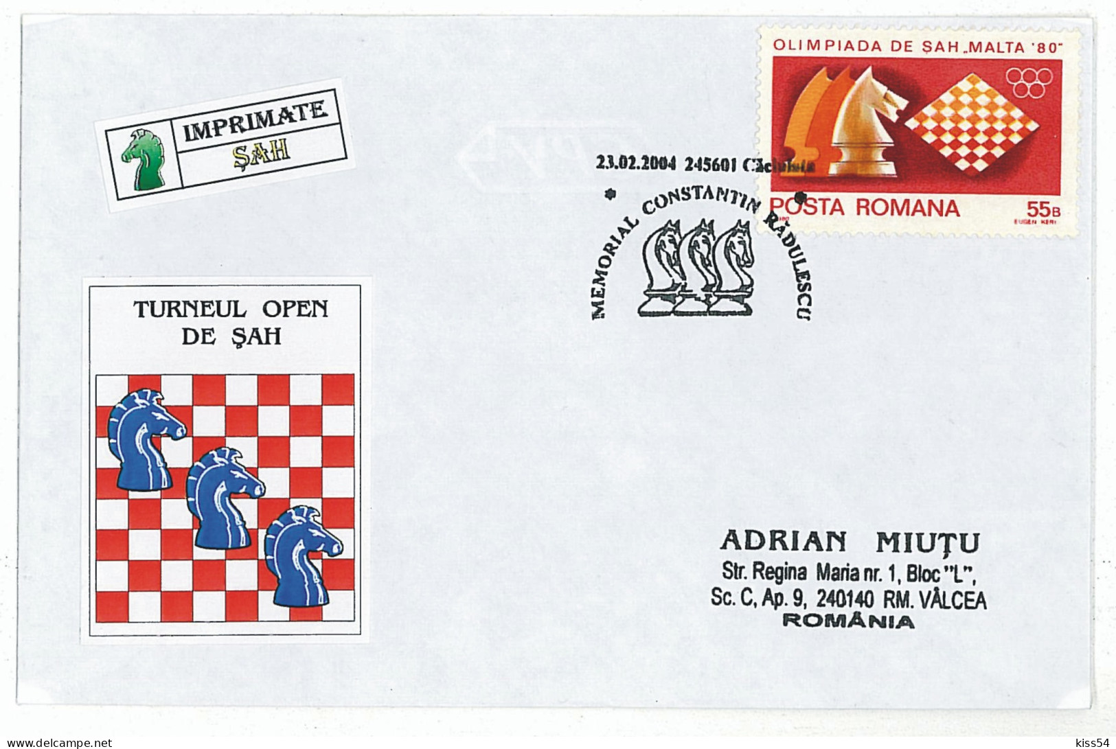 COV 66 - 205 CHESS, Romania - Cover - Used - 2004 - Schach