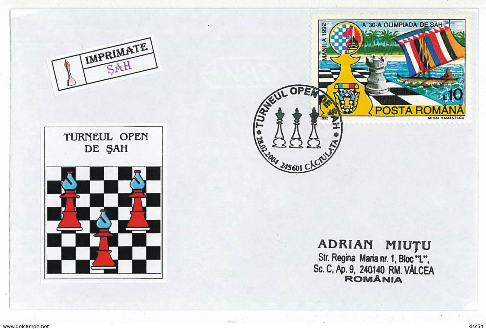 COV 66 - 210 CHESS, Romania - Cover - Used - 2004 - Scacchi