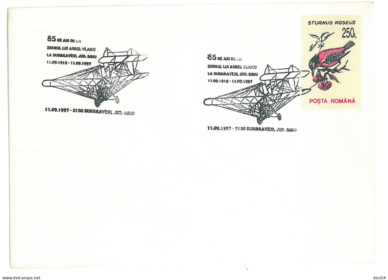 COV 66 - 323 AIRPLANE, Romania - Cover - Used - 1997 - Flugzeuge