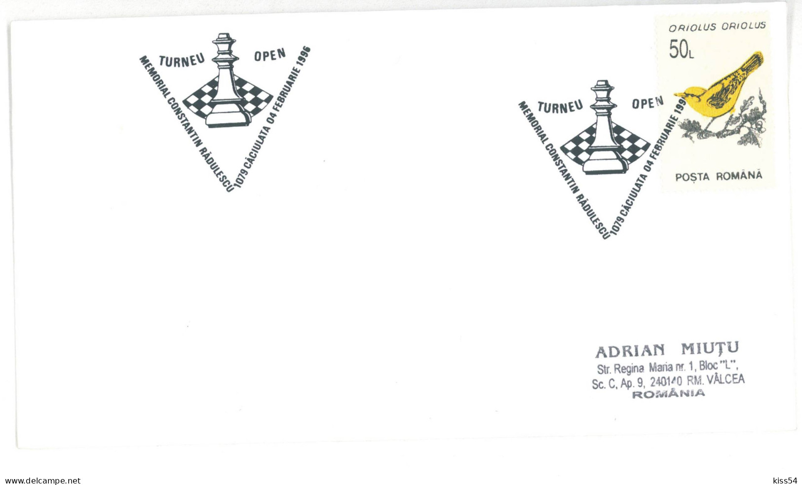 COV 66 - 880 CHESS, Romania - Cover - Used - 1996 - Ajedrez
