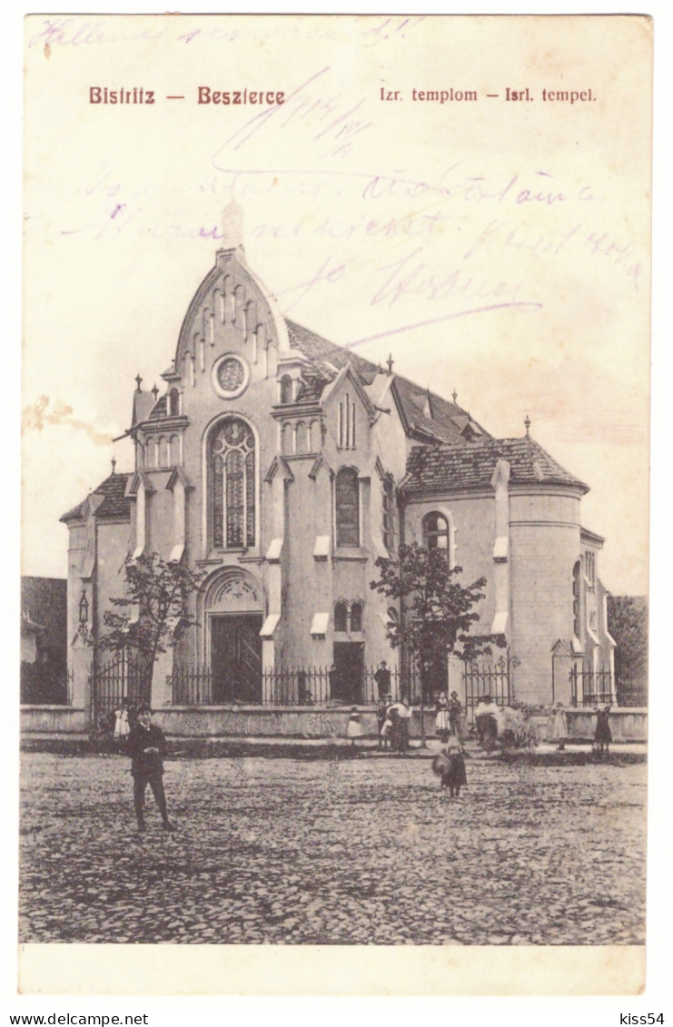 RO 09 - 16109 BISTRITA, SYNAGOGUE, Romania - Old Postcard - Used - 1914 - Roemenië