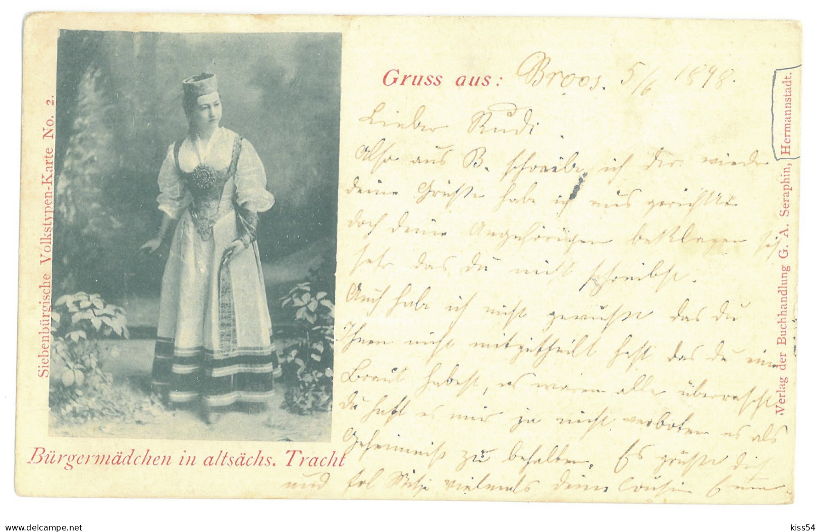 RO 09 - 18745 ORASTIE, Ethnic Woman, Litho, Romania - Old Postcard - Used - 1898 - Roemenië