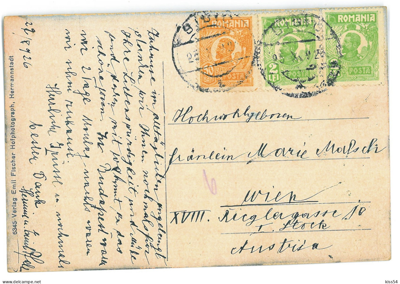 RO 09 - 22407 SIBIU, Tramway, Romania - Old Postcard - Used - 1926 - Roumanie
