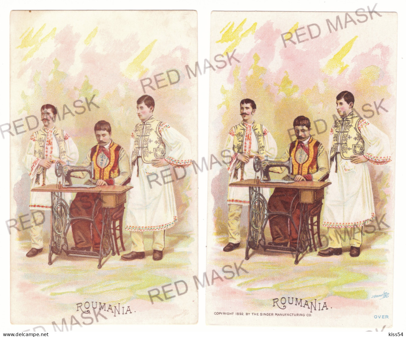 RO 09 - 19174 ERROR, Ethnic, Men & Women, The Writing Is Missing, LITHO, Romania - 4 Old Postcards - Unused - 1892 - Roumanie