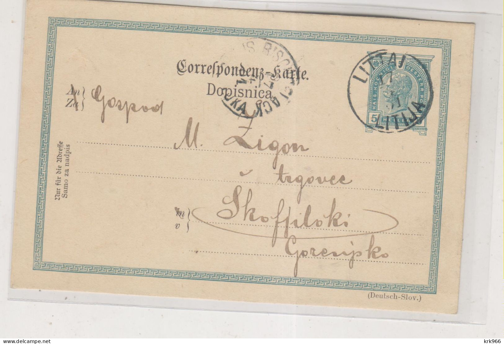 SLOVENIA, AUSTRIA 1901  LITTAI LITIJA Nice Postal Stationery - Eslovenia