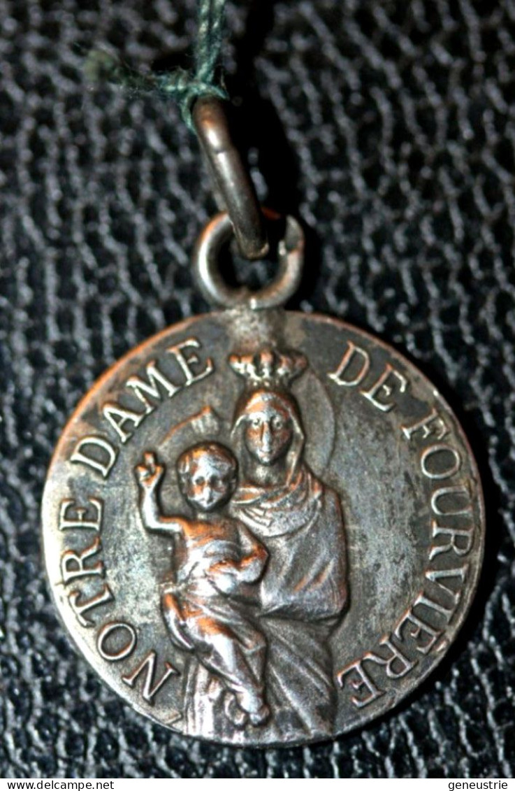 Pendentif Médaille Argent 800 Années 20 "Notre-Dame De Fourvières / Lyon" Silver Religious Medal - Religione & Esoterismo