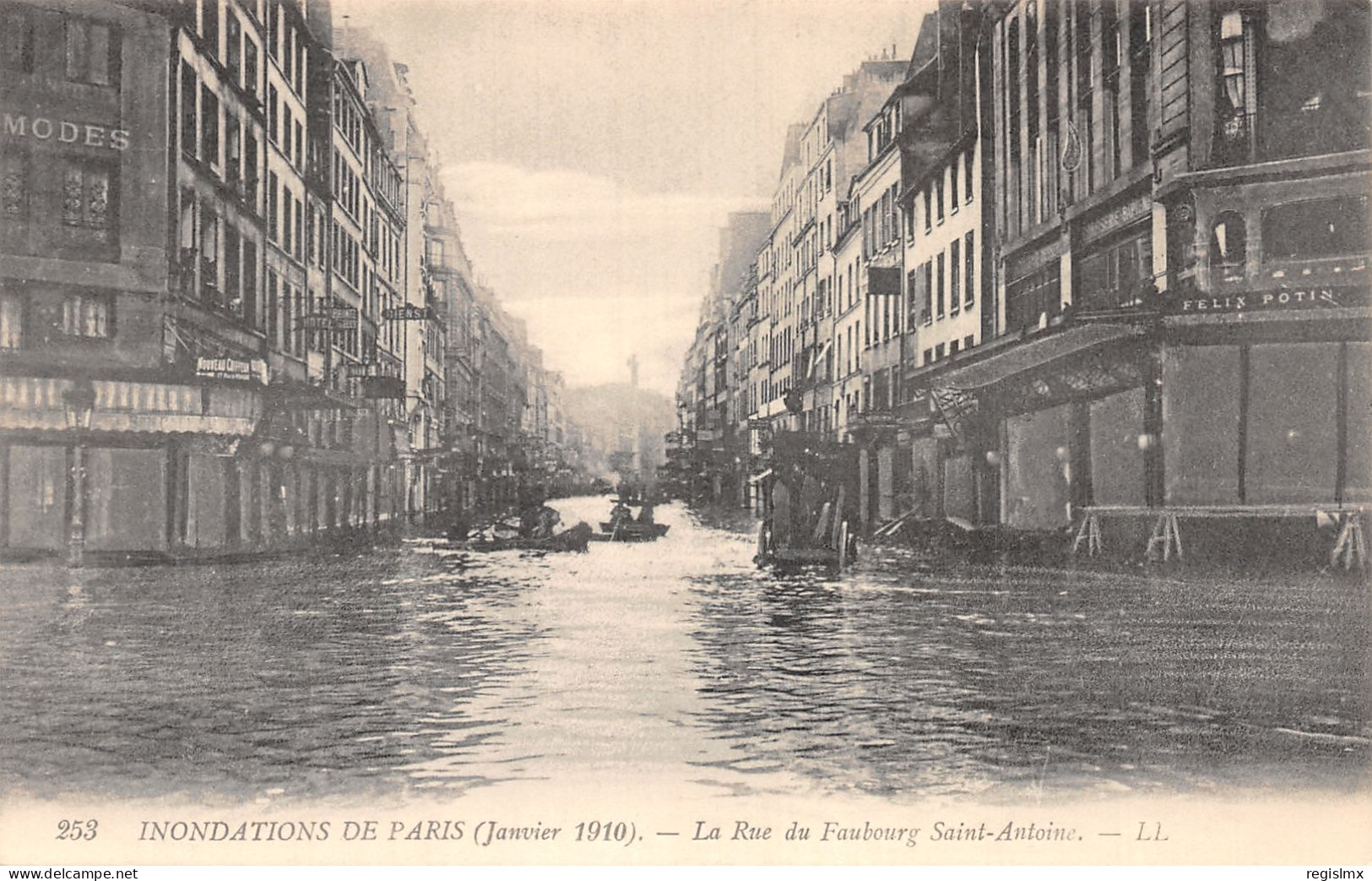 75-PARIS INNONDATIONS 1910 RUE DU FAUBOURG-N°T2250-A/0035 - Inondations De 1910
