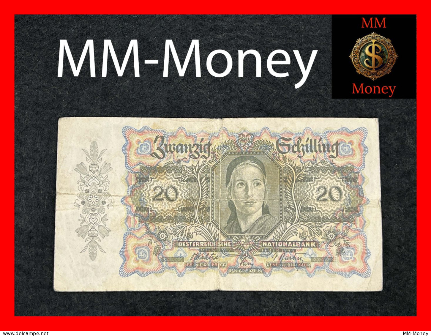 AUSTRIA  20 Schilling  2.2.1946  P. 123  *scarce*   VF   [MM-Money] - Austria