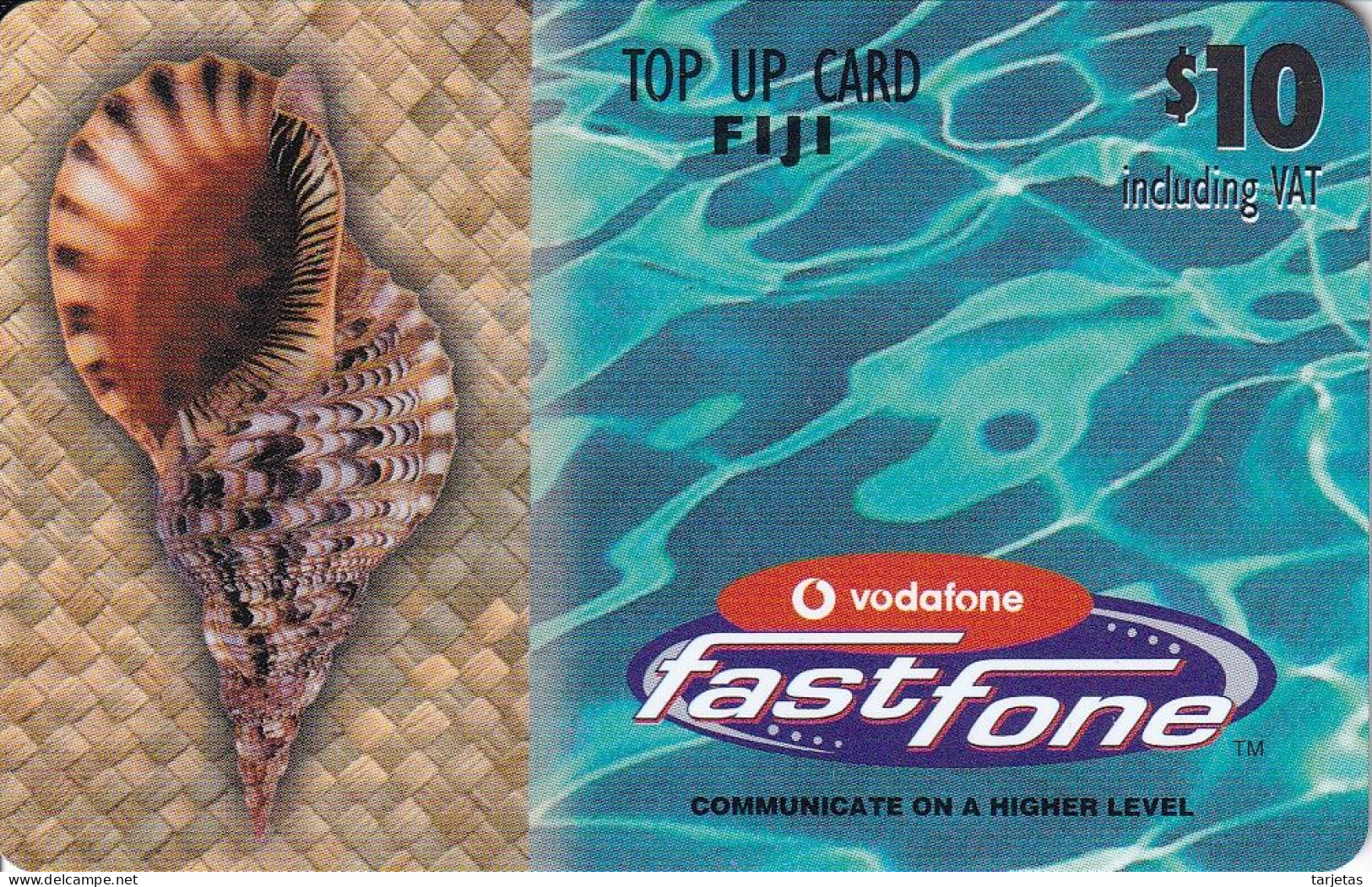 TARJETA DE FIJI DE $10 DE FAST FONE DE VODAFONE (CARACOLA-SEA SHELL) - Figi