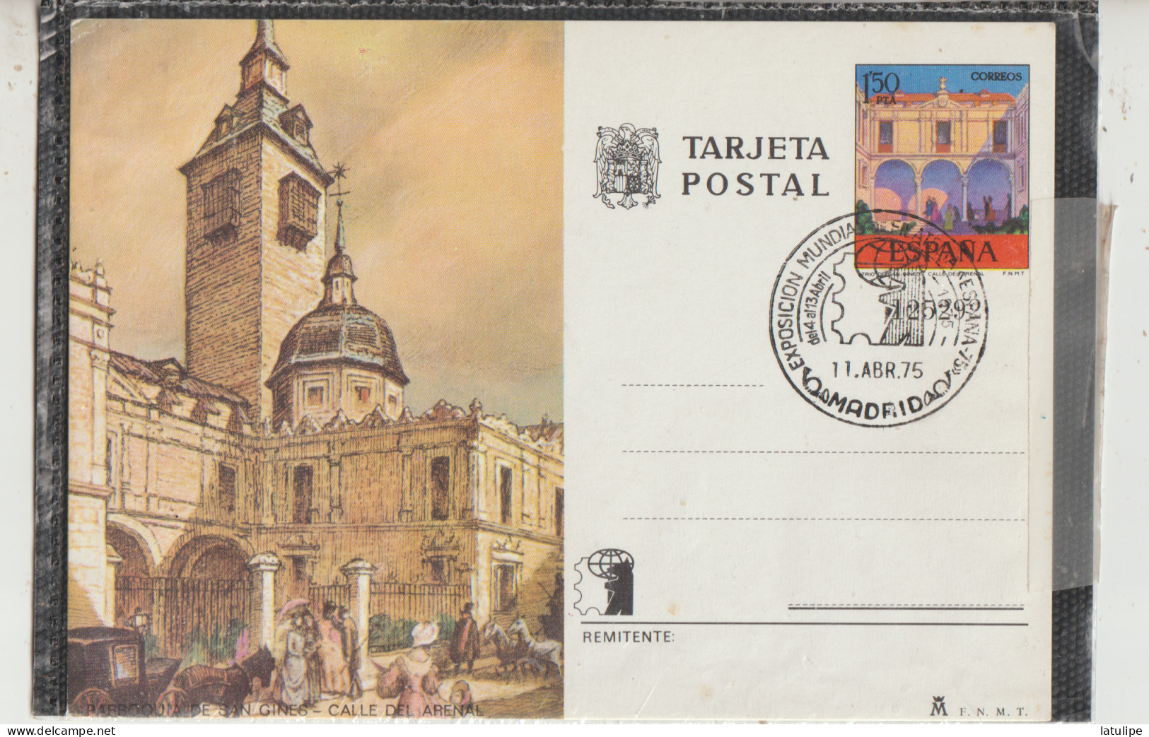 Tarjeta Postal  Exposition Mondiale De Philatelie Du 4 Au 13 Avril 1975 - Madrid