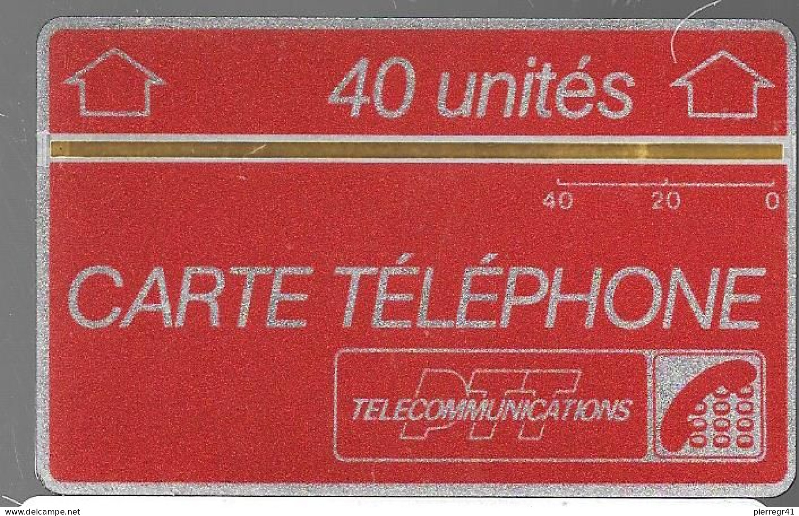 CARTE²°-HOLOGRAPHIQUE-40U-A 17a-ROUGE Bande Jaune 1.5m/m-N° Endroit -Série F6724224-Non Utilisé-TBE-RARE - Holographic Phonecards