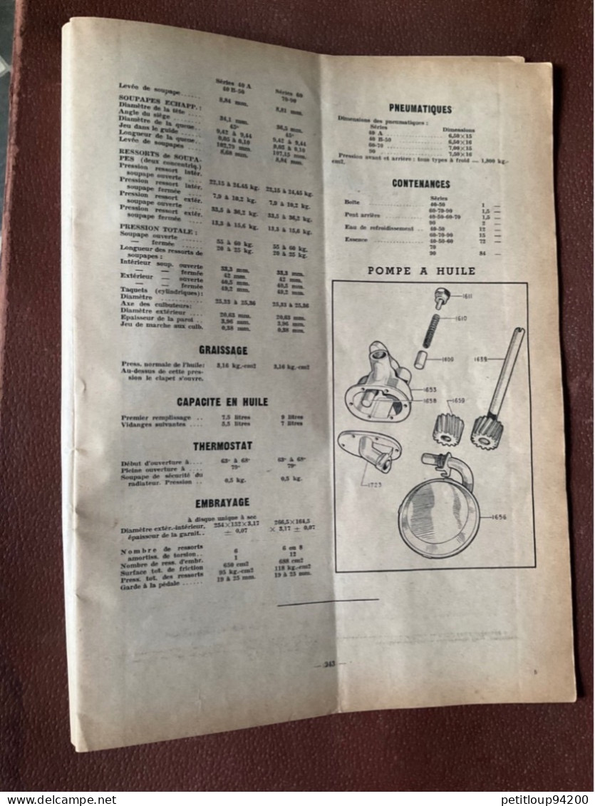 REVUE TECHNIQUE Automobile  BUICK  Étude du Moteur Diesel CITROËN  Juin 1949