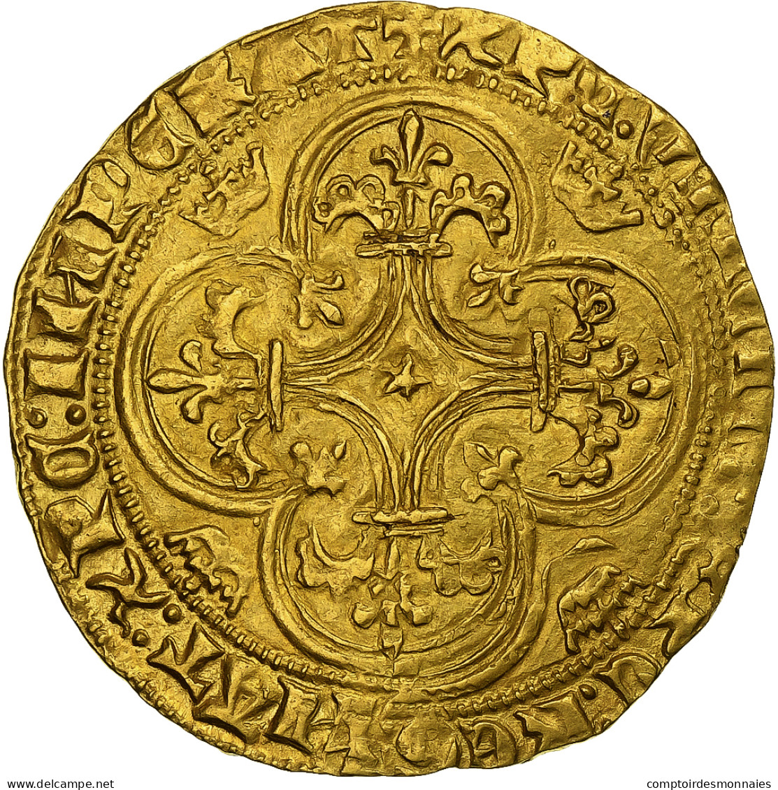 France, Charles VI, Ecu D'or, 1385-1388, Or, TTB+, Duplessy:369A - 1380-1422 Charles VI Le Fol
