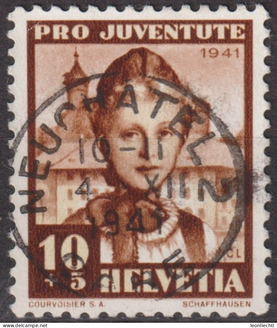 1941 Schweiz Pro Juventute ° Mi:CH 400 Yt:CH 372, Zum:CH J98, Schaffhauserin, Trachtenfrau - Used Stamps