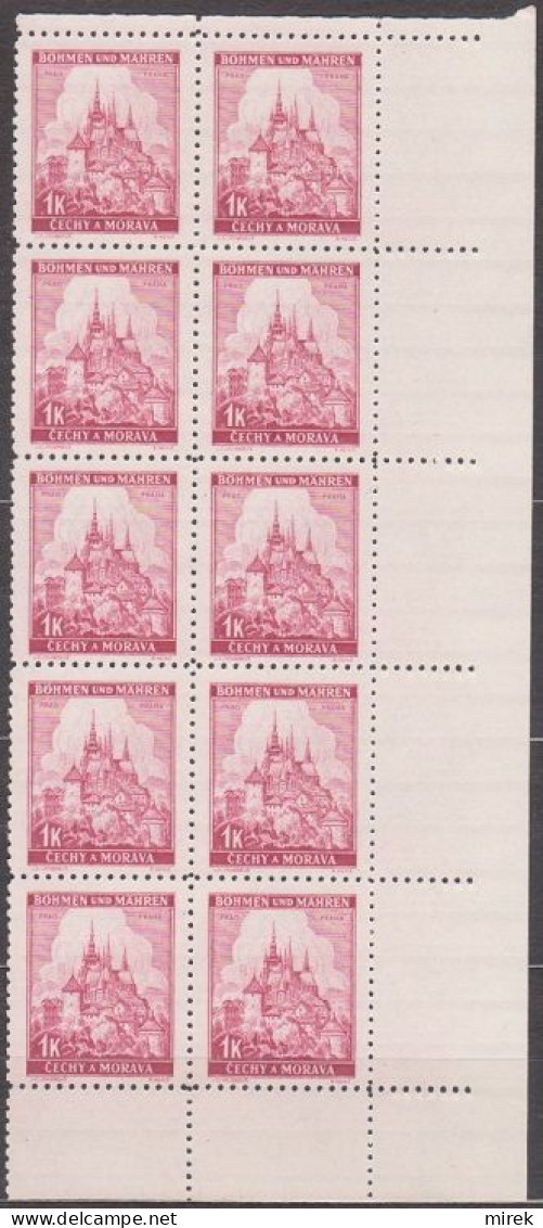 123/ Pof. 31; Corner 10-block - Unused Stamps