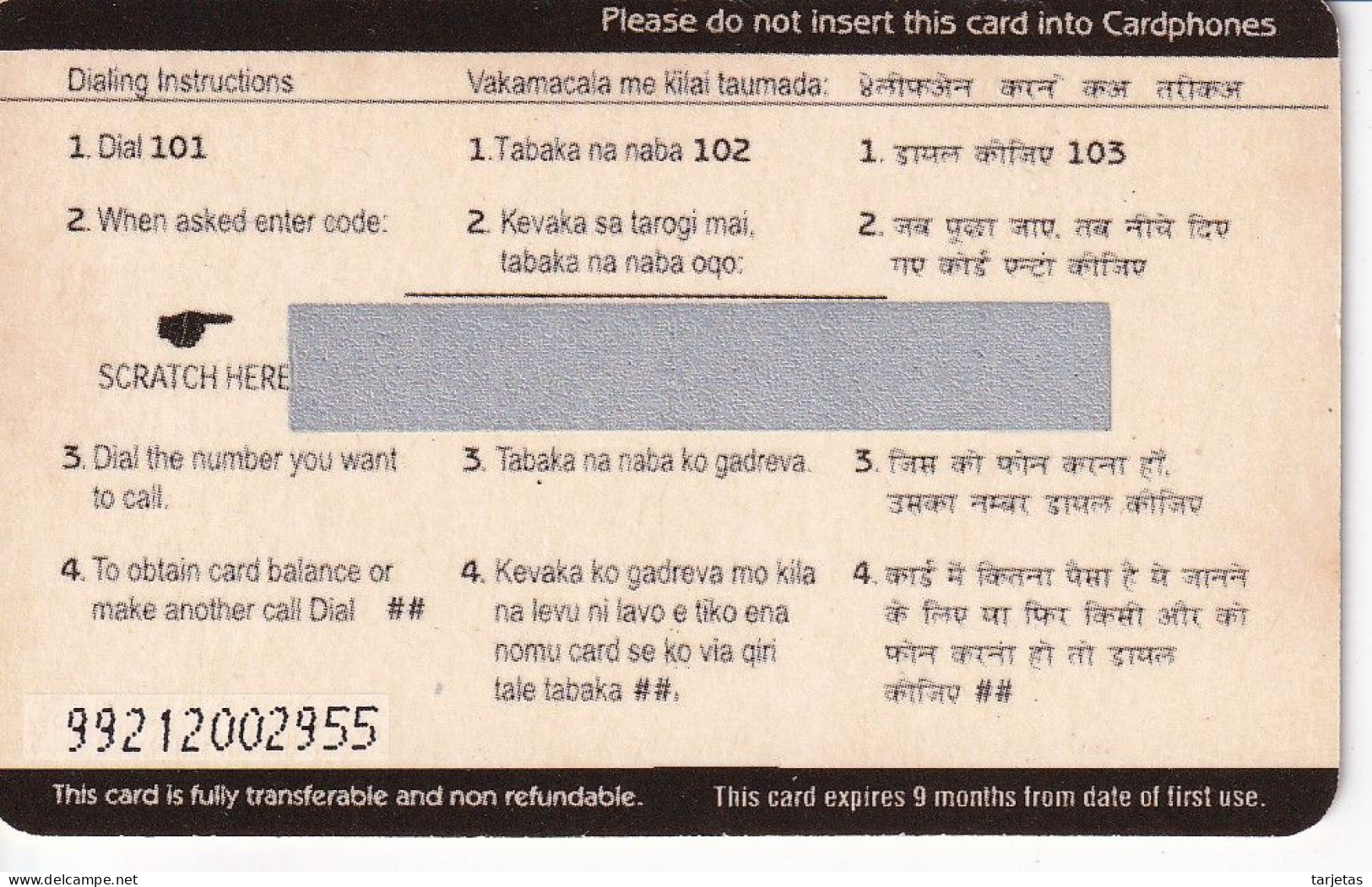 TARJETA DE FIJI DE $5 DE UN ESCARABAJO (NUEVA-MINT) - Figi