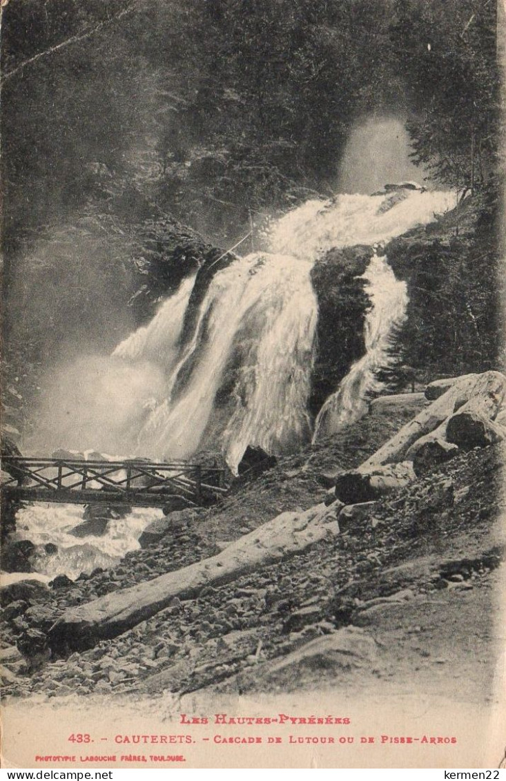 CPA 65 LES HAUTES PYRENEES CAUTERETS CASCADE DE LUTOUR OU DE PISSE ARROS - Cauterets