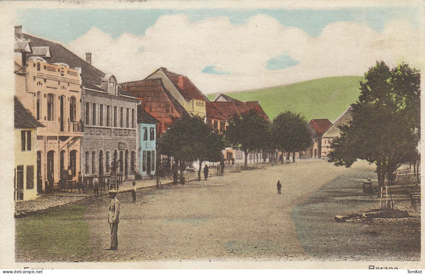 Old Coloured Postcard Berane, Montenegro. Street Scene, People. - Montenegro