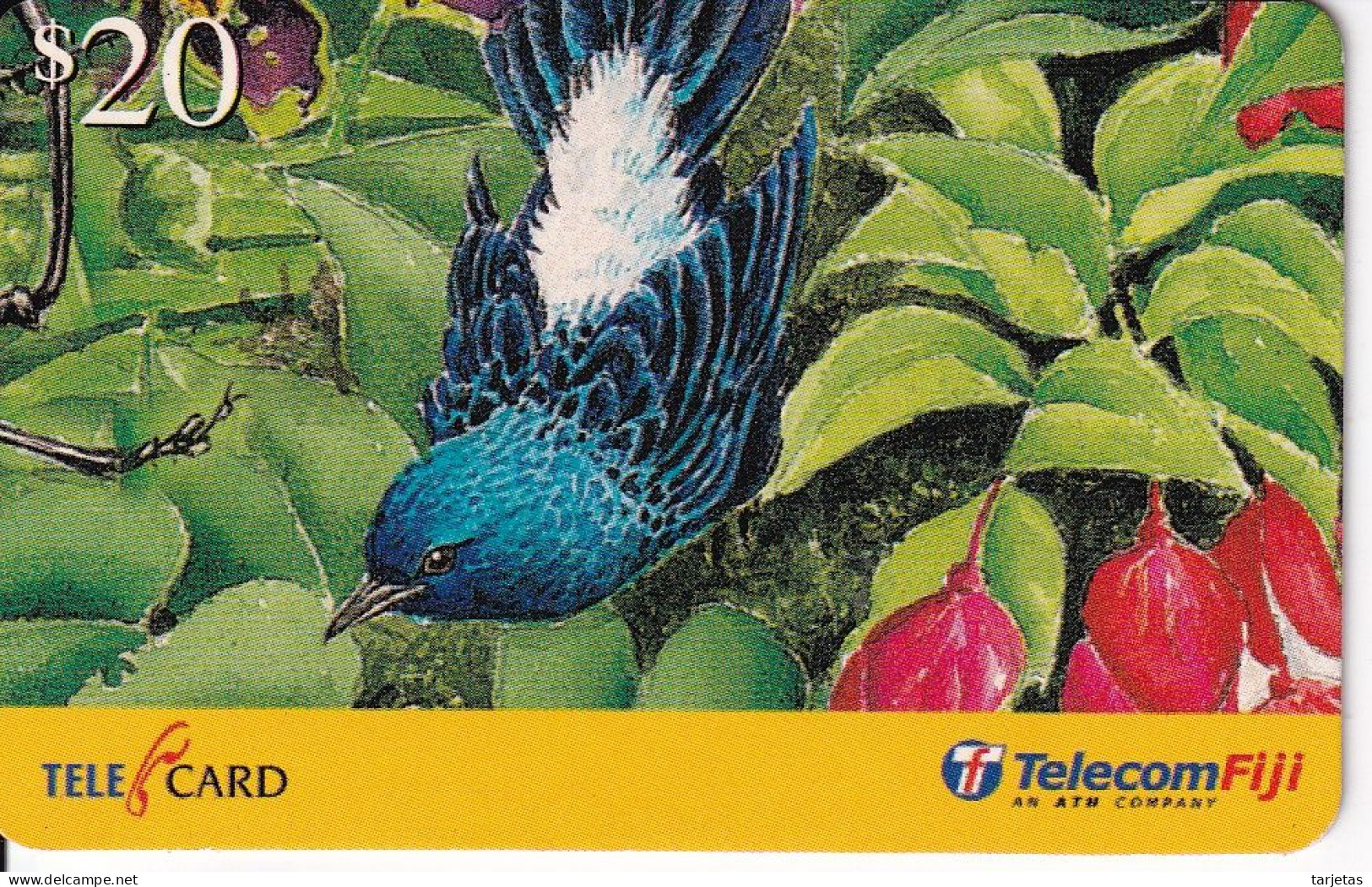 TARJETA DE FIJI DE $20 DE UN PAJARO AZUL (BIRD) - Fiji