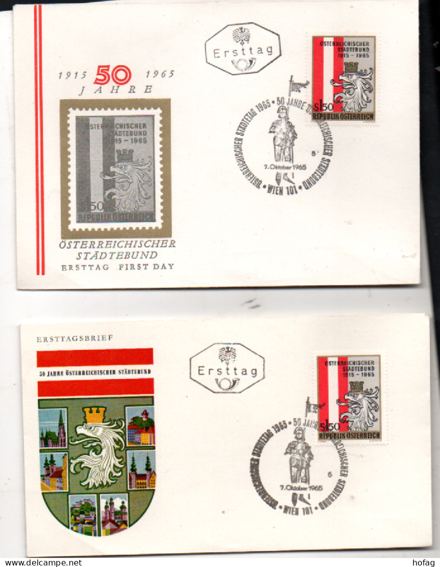 Österreich 1965 MiNr.: 1196 Städtebund 2 Briefe Austria FDC Scott: 701  YT: 959BA Sg: 132 - FDC