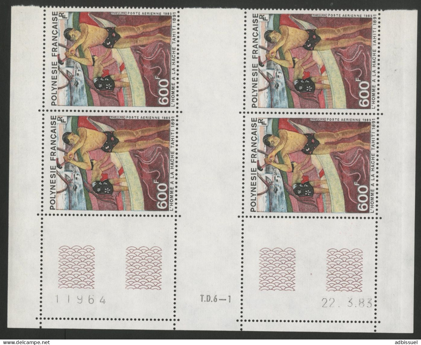 POLYNESIE Poste Aérienne PA N° 17 Bloc De Quatre Neuf ** (MNH) + Coin Daté 22/3/83 TB - Neufs