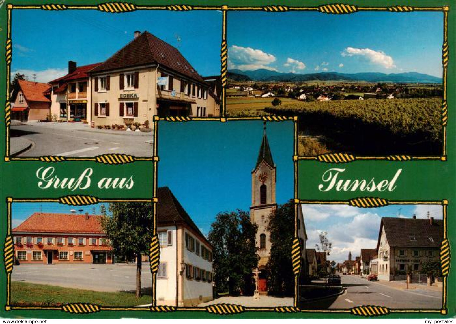 73934845 Tunsel_Bad_Krozingen Edeka Laden Panorama Gasthaus Kirche Hauptstrasse - Bad Krozingen