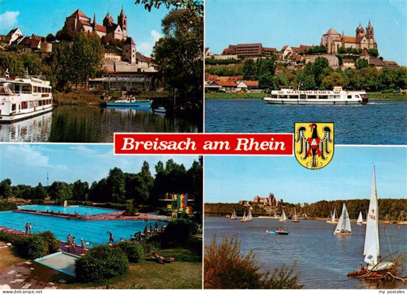 73934792 Breisach_Rhein Stephansmuenster Rheinpartien Schwimmbad - Breisach