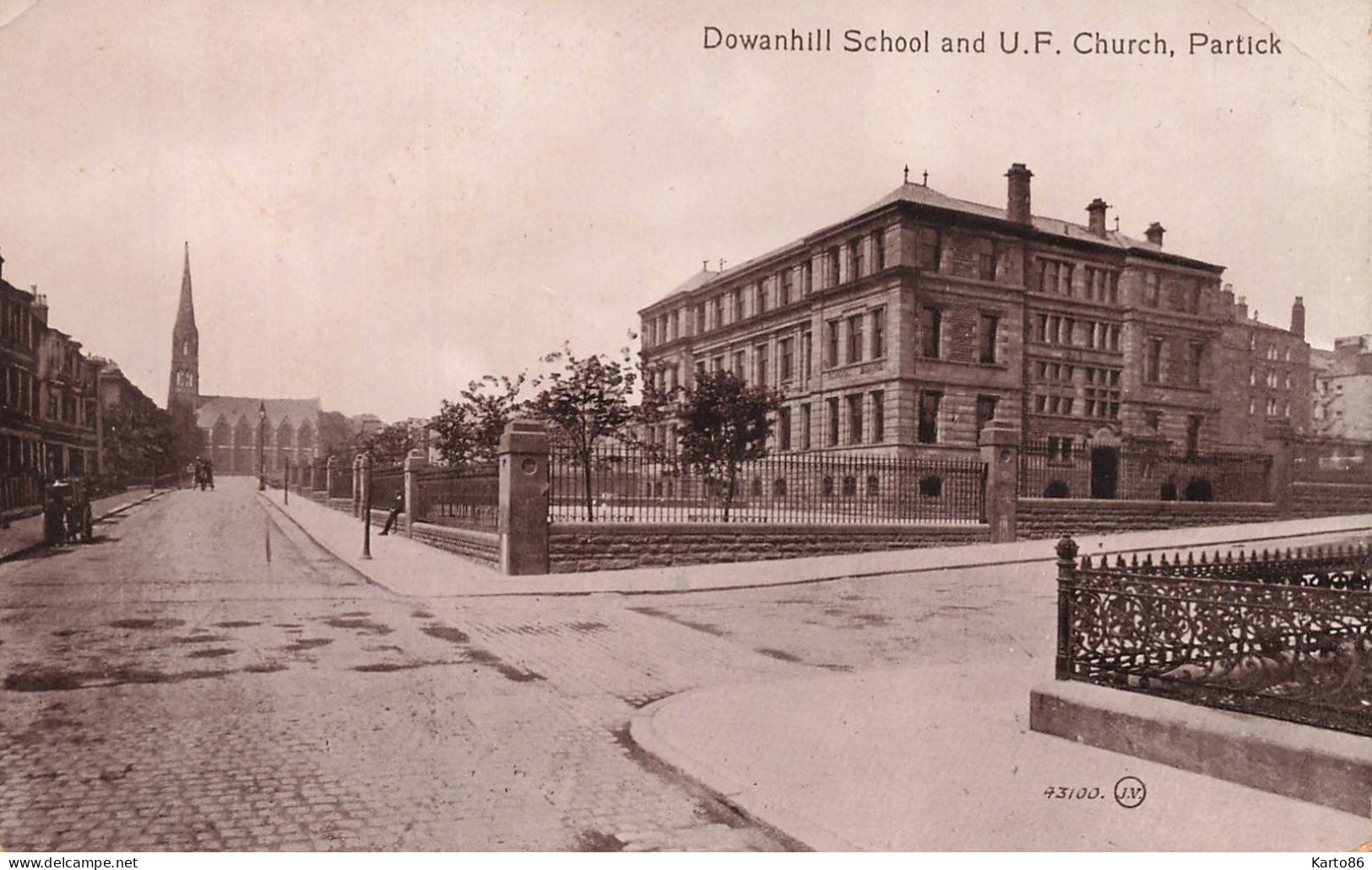 Partick , Near Glasgow * Dowanhill School And U.F.Church * écosse Scotland - Lanarkshire / Glasgow