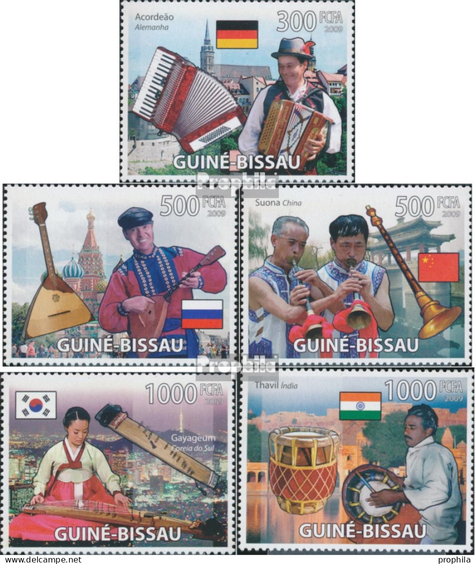 Guinea-Bissau 4373-4377 (kompl. Ausgabe) Postfrisch 2009 Musikinstrumente - Guinea-Bissau