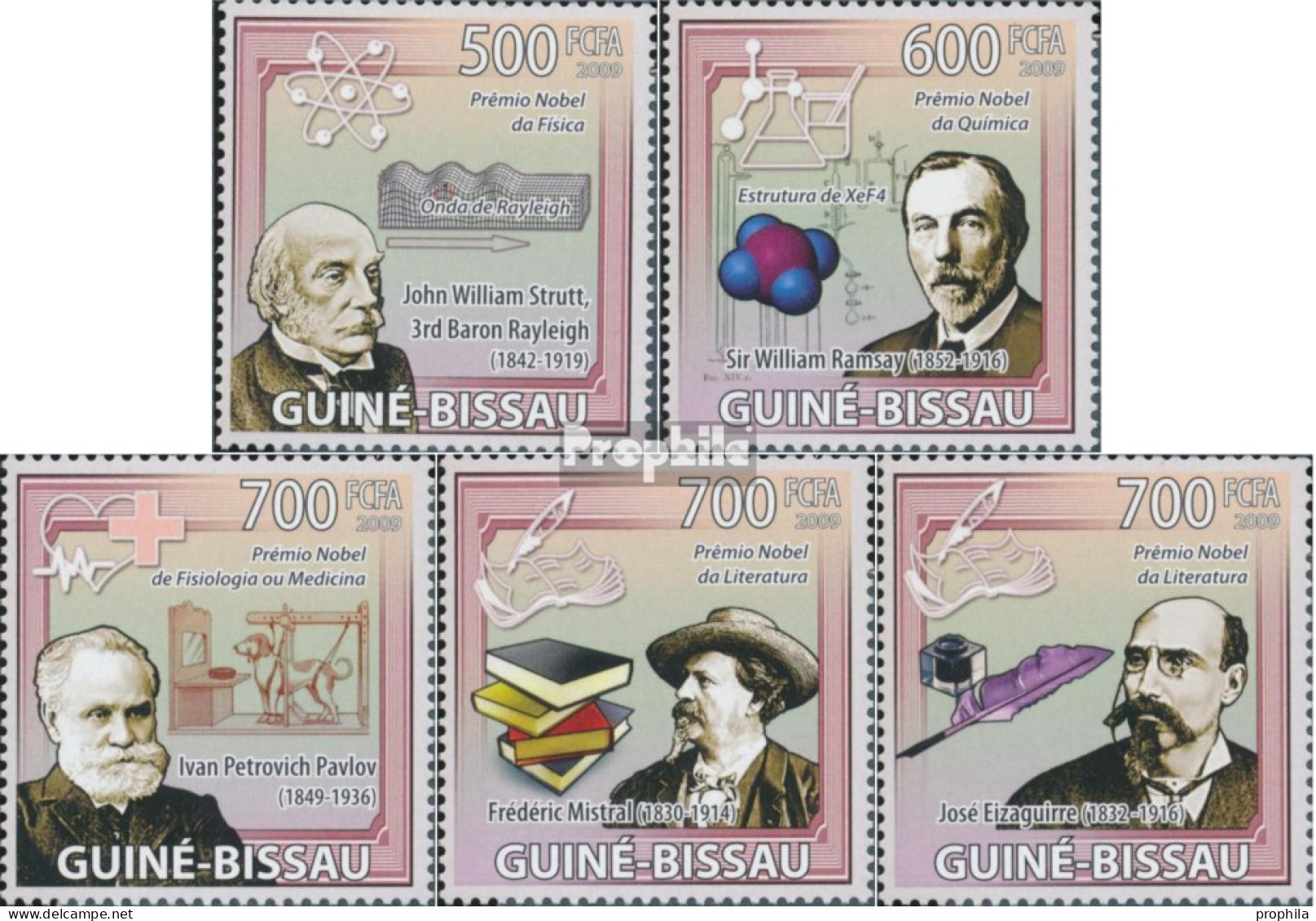 Guinea-Bissau 4248-4252 (kompl. Ausgabe) Postfrisch 2009 Nobelpreisträger - Guinea-Bissau