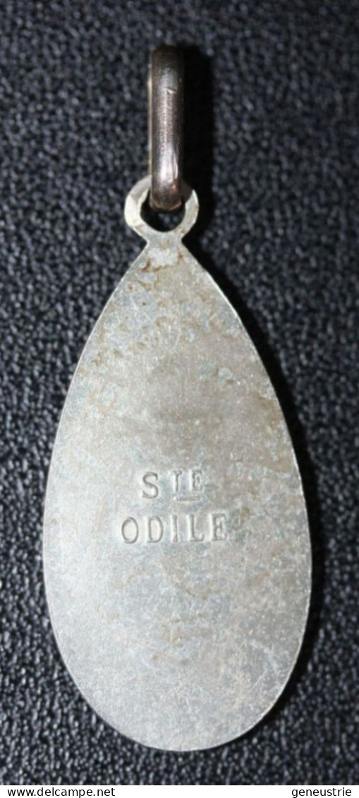 Beau Pendentif Médaille Religieuse Argent 925 "Saint Odile, Patronne De L'Alsace" Religious Medal - Religion & Esotericism