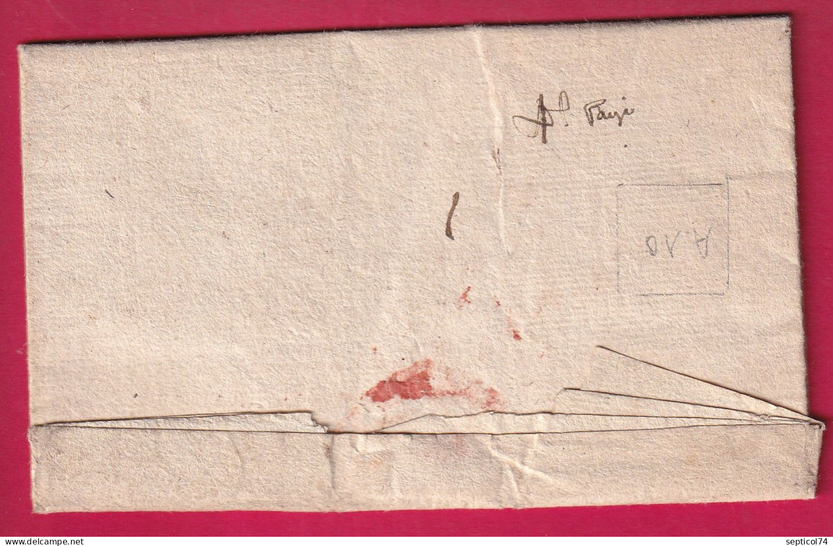 MARQUE PAYE A RENNES ILLE ET VILAINE 1774 POUR FOUGERES AU DOS PAYE SANS TAXE MARQUE DE FRANCHISE LETTRE - 1701-1800: Précurseurs XVIII