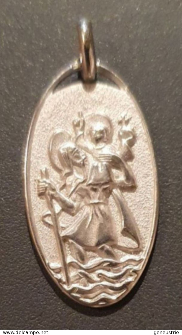 Pendentif Médaille Religieuse Argent 800 "Saint Christophe" Silver Religious Medal - Religion & Esotericism