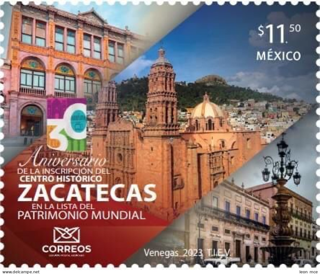 2023 MÉXICO 30 Aniv. De Zacatecas, Patrimonio Mundial MNH 30 Anniv. Of Zacatecas, World Heritage - Mexico