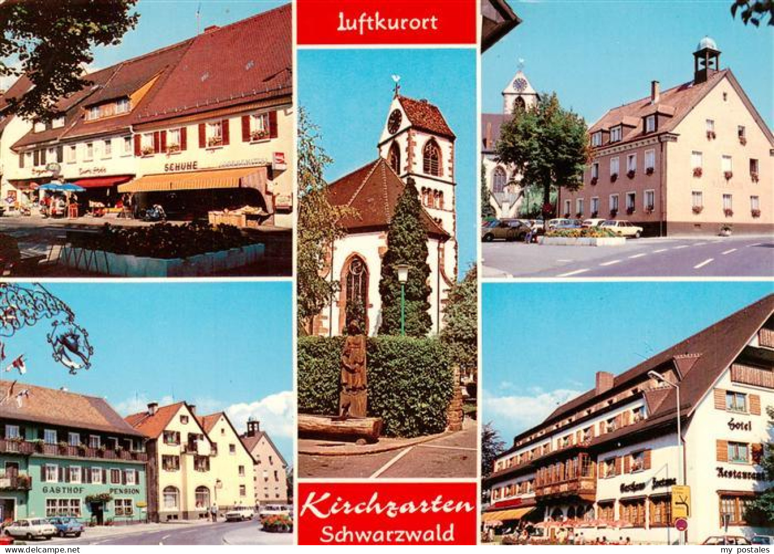 73934570 Kirchzarten Ladenzeile Kirche Gasthof Strasse Hotel - Kirchzarten