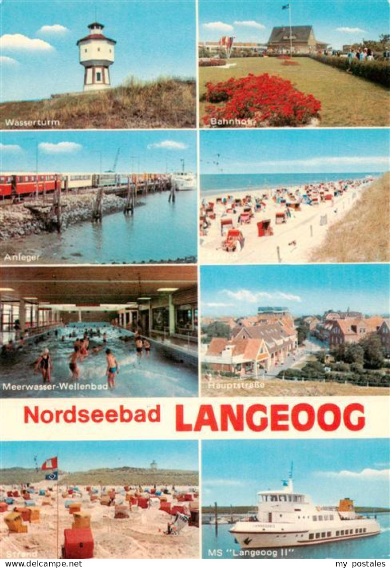 73934539 Langeoog_Nordseebad Wasserturm Bahnhof Anleger Inselbahn Strand Meerwas - Langeoog