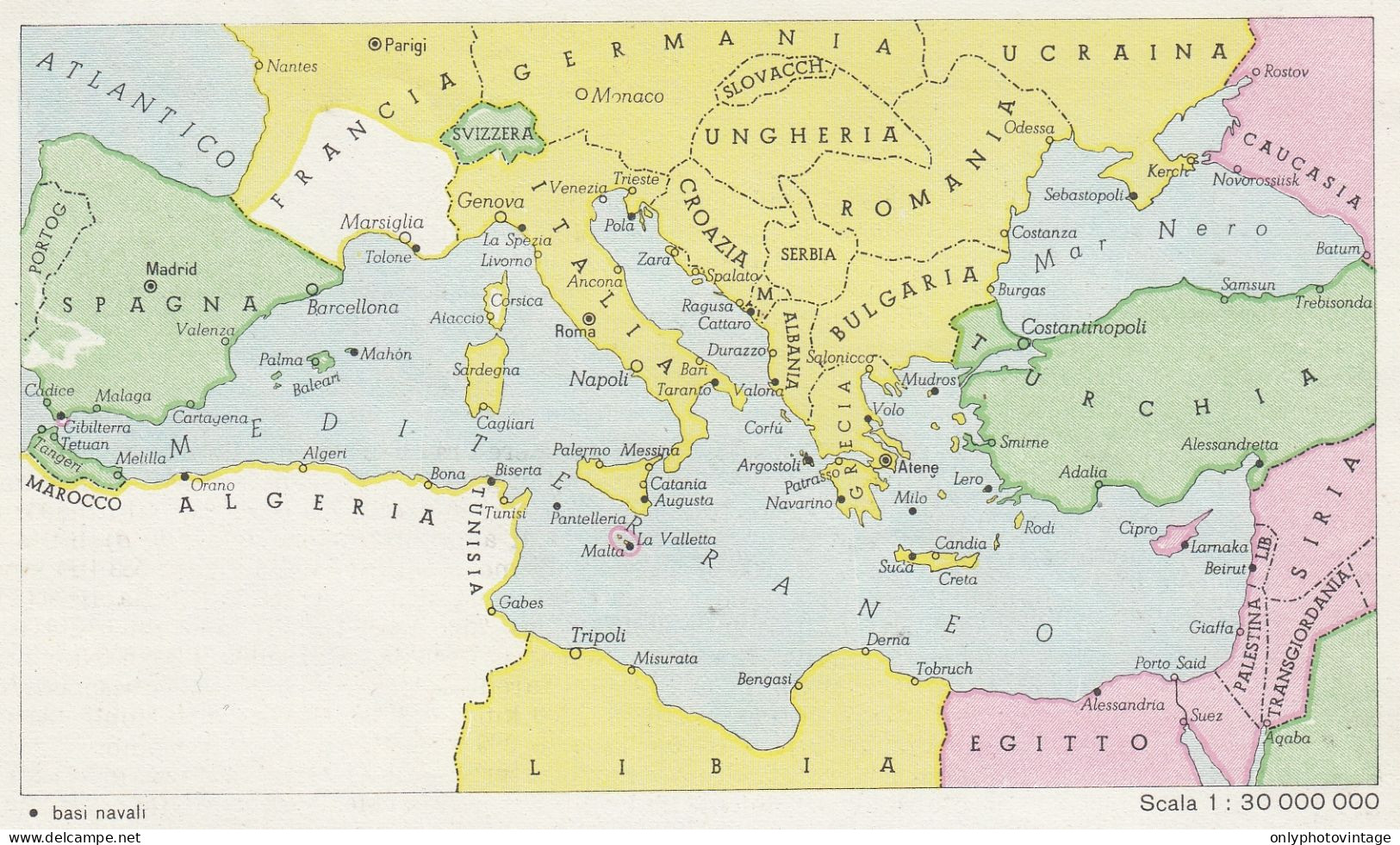 Il Mediterraneo Nel Giugno 1942 - Mappa D'epoca - 1943 Vintage Map - Landkarten