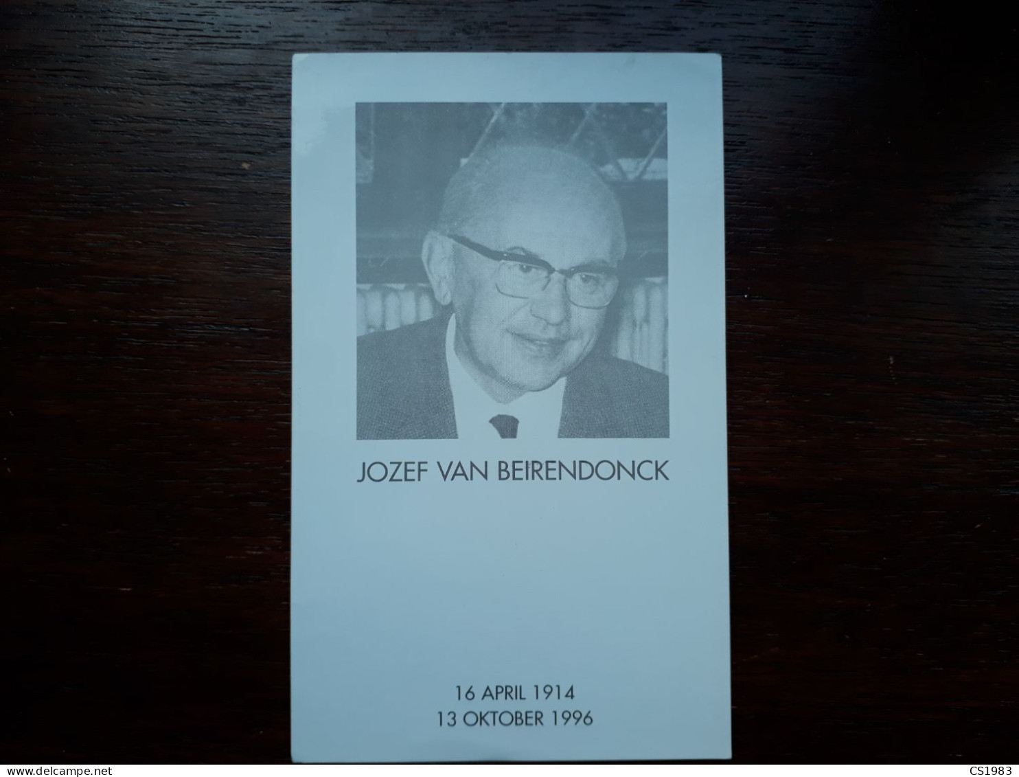Jozef Van Beirendonck ° 1914 + 1996 - Begraf. Vorselaar - Todesanzeige