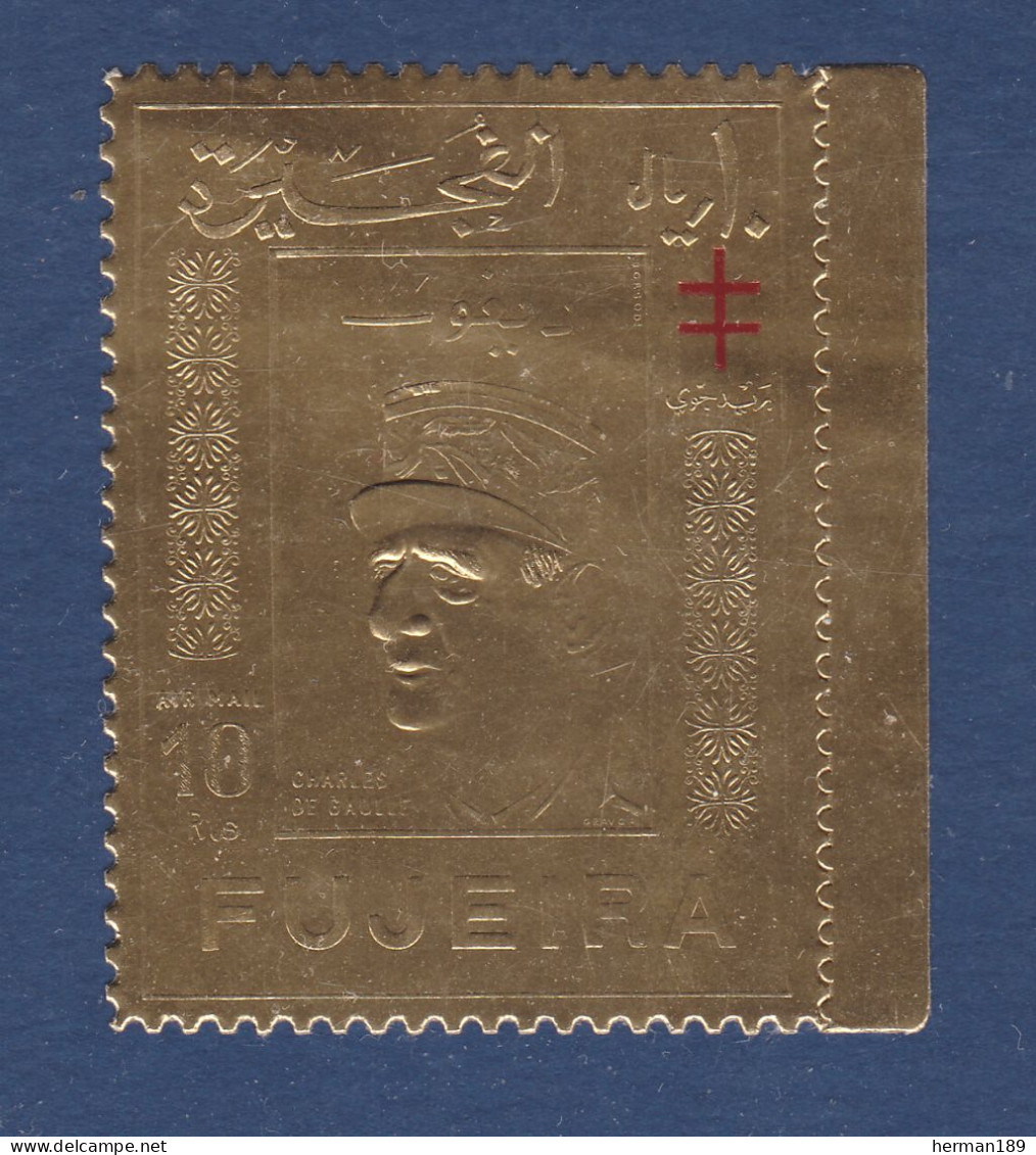 FUJEIRA ** MNH Neufs Sans Charnière, TB (D2323) Timbre OR, Charles De Gaulle - 1969-70 - Fudschaira