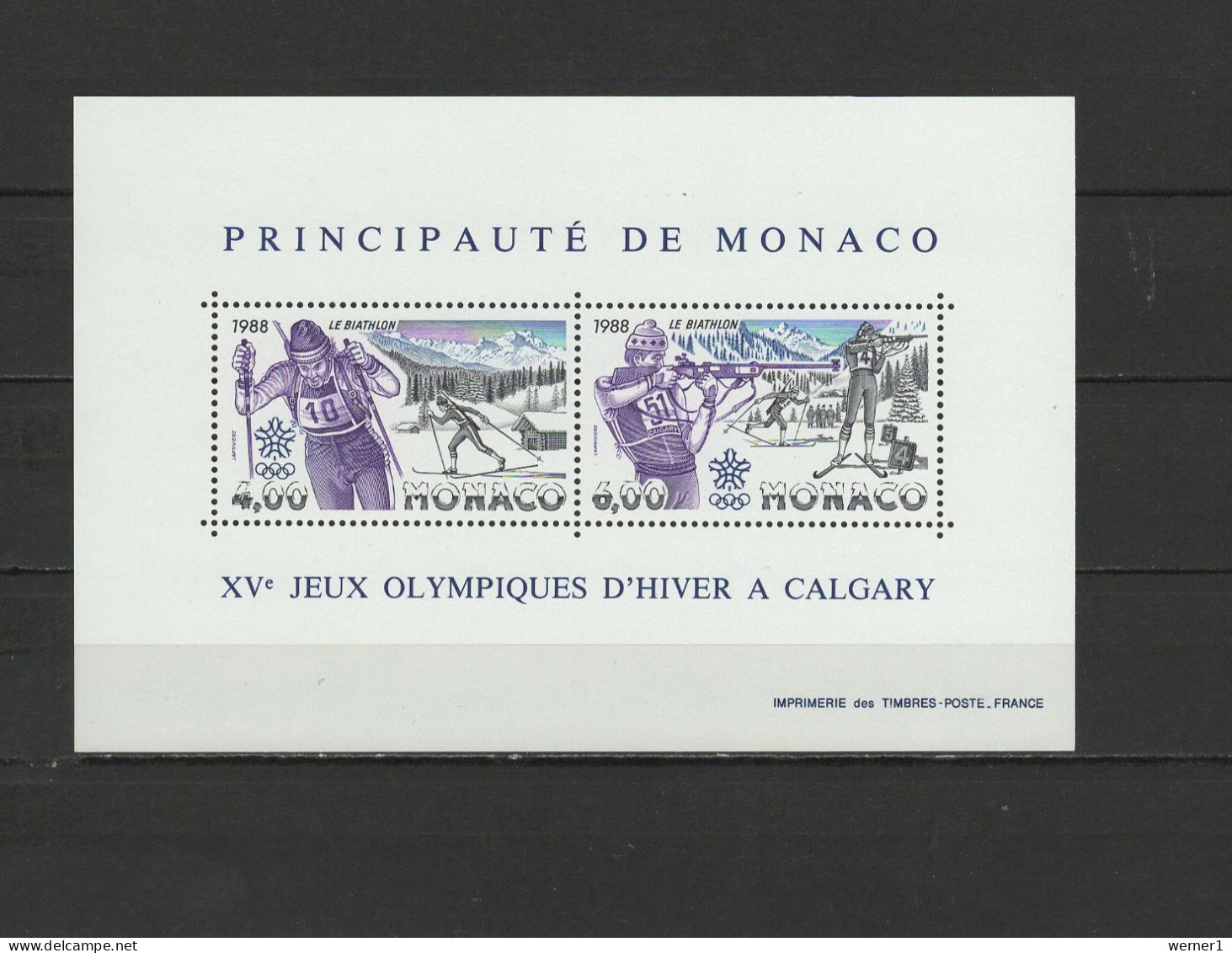 Monaco 1988 Olympic Games Calgary S/s MNH - Winter 1988: Calgary