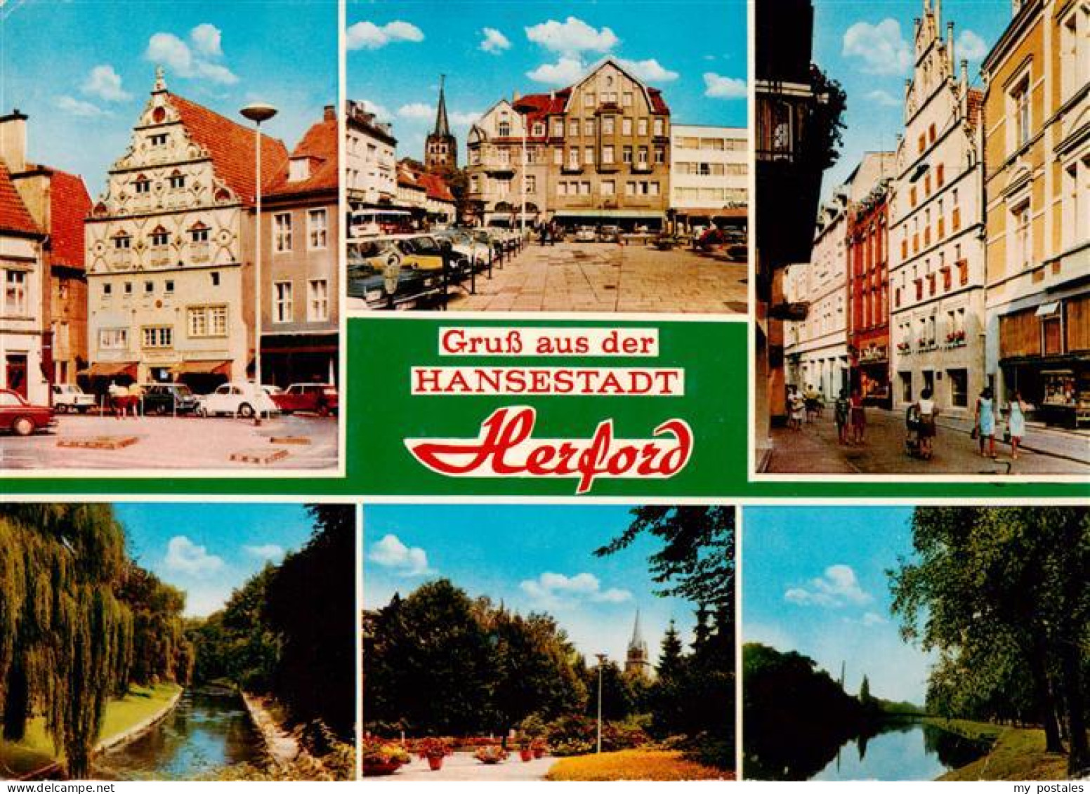 73934314 Herford Marktplatz Rathaus Fussgaengerzone Aapartie Park - Herford